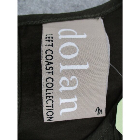 Dolan Womens Tank Top Medium Left Coast Collection Green Sleeveless Pleated New - Picture 14 of 16